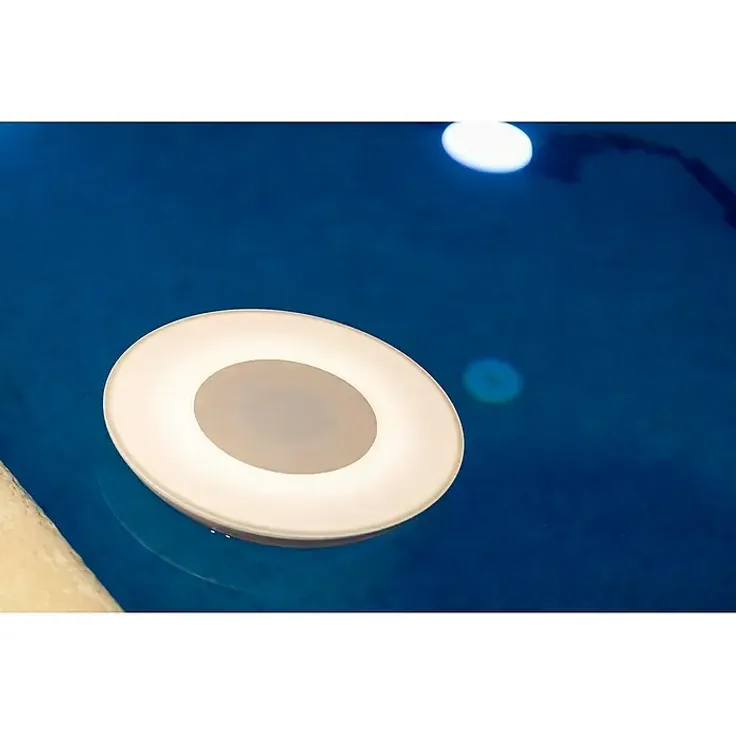 New Garden LED-Poolbeleuchtung Wally Play, mit Bluetooth Lautsprecher, 38 cm Durchmesser, wasserdicht, weiß, 20 Stunden Akkulaufzeit