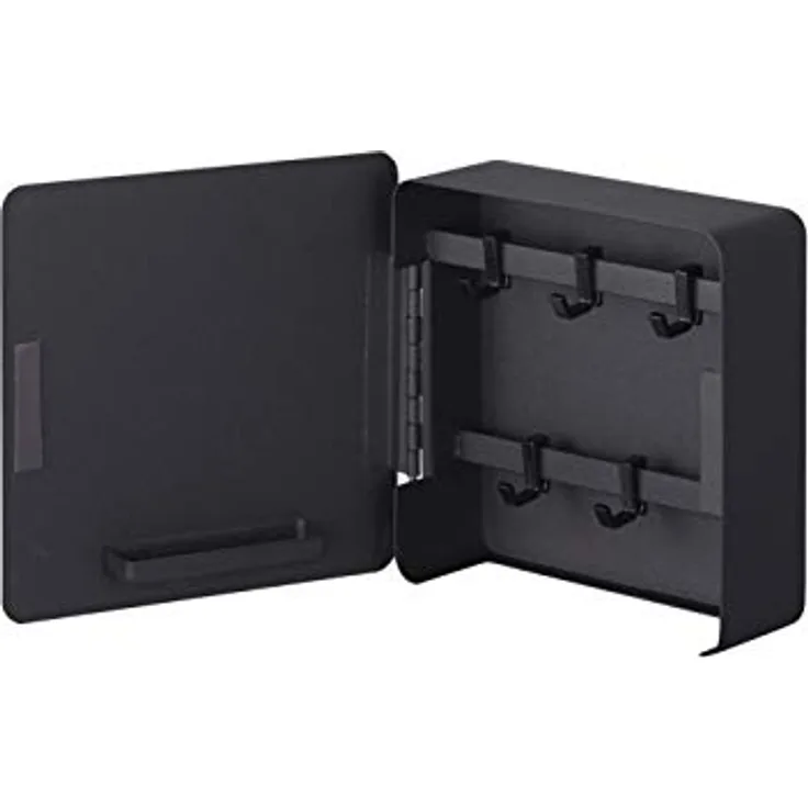 YAMAZAKI 4800 TOWER Magnetischer Schlüsselkasten, schwarz, Stahl, minimalistisch, 15.8 x 5.5 x 15.8 cm