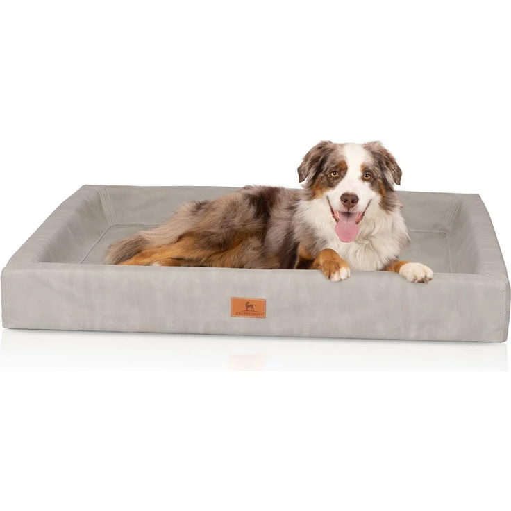 Knuffelwuff Tierbett Hundebett Austin, Orthopädisch, Kunstleder, schwarz – Bild 1