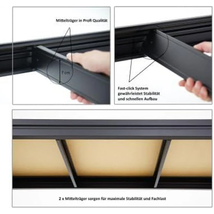 PROREGAL Schwerlastregal Dino 180x120x60 cm Fachlast 600kg Schwarz, Garagenregal, Lagerregal, Steckregal, Kellerregal – Bild 5
