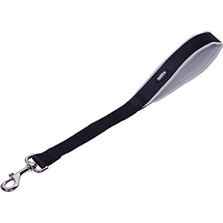 Nobby Kurzführer Classic Preno, 30 cm, weicher Griff mit Neoprenfutter, hell grau, 25/30 mm Breite – Bild 1