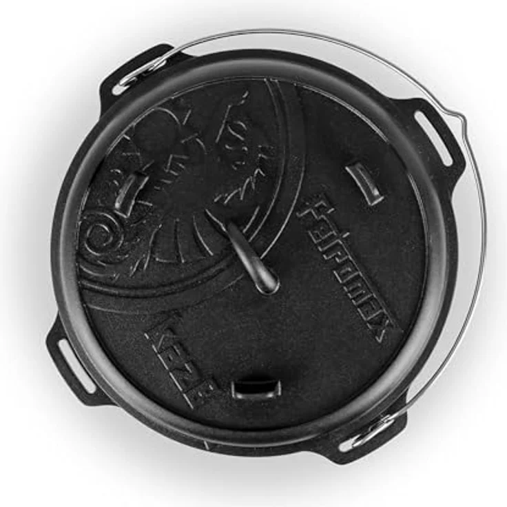 Petromax Kazan 8L Gusseisentopf für Outdoor-Küche & Lagerfeuer | Perfekt für Eintöpfe, Schmorgerichte & Brot backen | Langlebig & robust, Schwarz – Bild 3