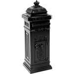 PROREGAL® Standbriefkasten Nostalgischer Säulen-Briefkasten aus Gießaluminium, Schwarz, 110 cm Höhe