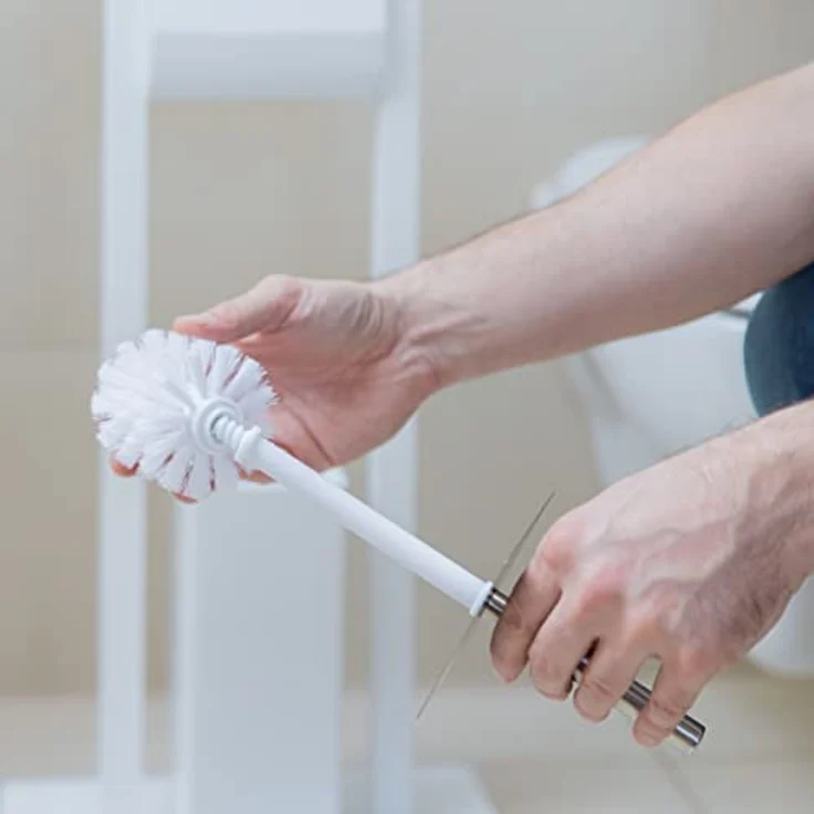 10 x WC Bürstenkopf im Set, lose Toilettenbürsten, 9,5 mm Gewinde, Ersatzbürstenkopf Ø 8 cm, Wechselbürstenkopf, weiß – Bild 2