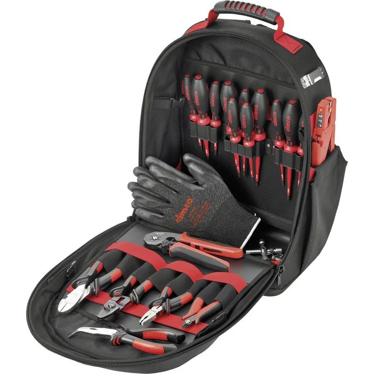 Cimco Werkzeugrucksack 170607, bestückt mit 21 Qualitätswerkzeugen, wetterfest, ergonomisch gepolstert