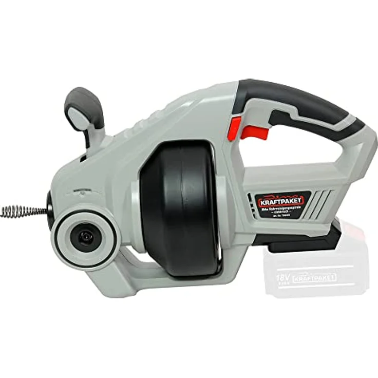 Dino KRAFTPAKET 18V-450W Akku Rohrreiniger elektrisch mit Rohrreinigungsspirale geeignet für Rohrdurchmesser 19-76m - Solo - LED Beleuchtung – Bild 2