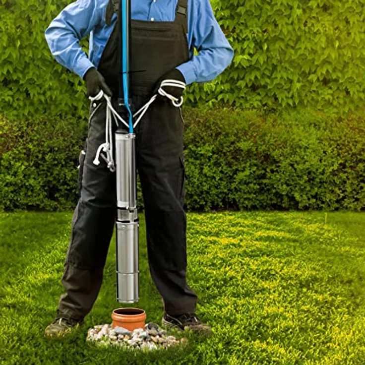 EBERTH 4" Tiefbrunnenpumpe, Edelstahl, 370W, 31m Förderhöhe, 20m Kabel, mit Schmutzsieb – Bild 5