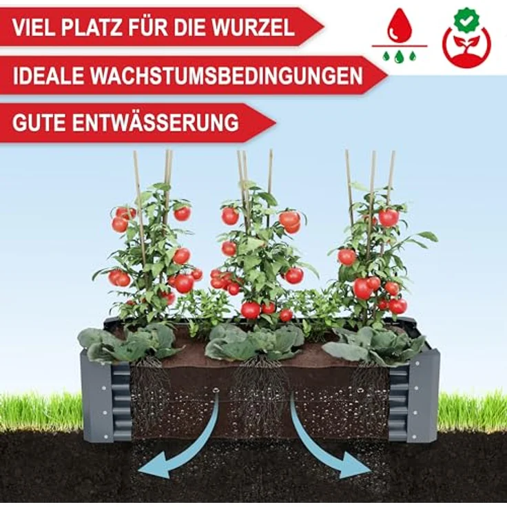 Onbest Metall Hochbeet XXL, stabiler Kräutergarten aus Stahl, wetterfest & pflegeleicht, ideal für Garten, Terrasse/Balkon, anthrazit, 120x60x30cm – Bild 5