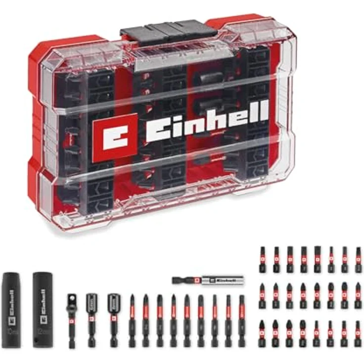 Einhell M-CASE 39-tlg. Impact-Bit- und Stecknuss-Set, schlagfeste Bits und Sechskantnüsse aus S2 Stahl, praktische Aufbewahrungsbox – Bild 1