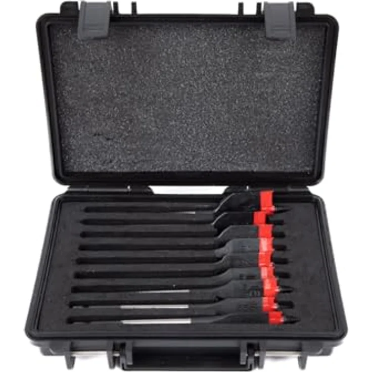 C.K Tools Vorteck Flachfräsbohrer Set 9-teilig, selbstziehende Gewindespitze, 1/4 Zoll Hex Quick Lock, Carbonstahl, Koffer inklusive, CK T2953 – Bild 3