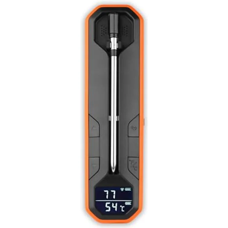 Fontastic Foca, kabelloses Fleischthermometer mit App, Edelstahl, Bluetooth, Temperaturbereich 0-275°C, IP67, für punktgenaues BBQ