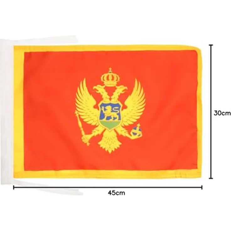 AZ FLAG Flagge Montenegro, 45x30 cm mit Kordel, doppelt genäht und verstärkte Ecken, Polyester 100D – Bild 4