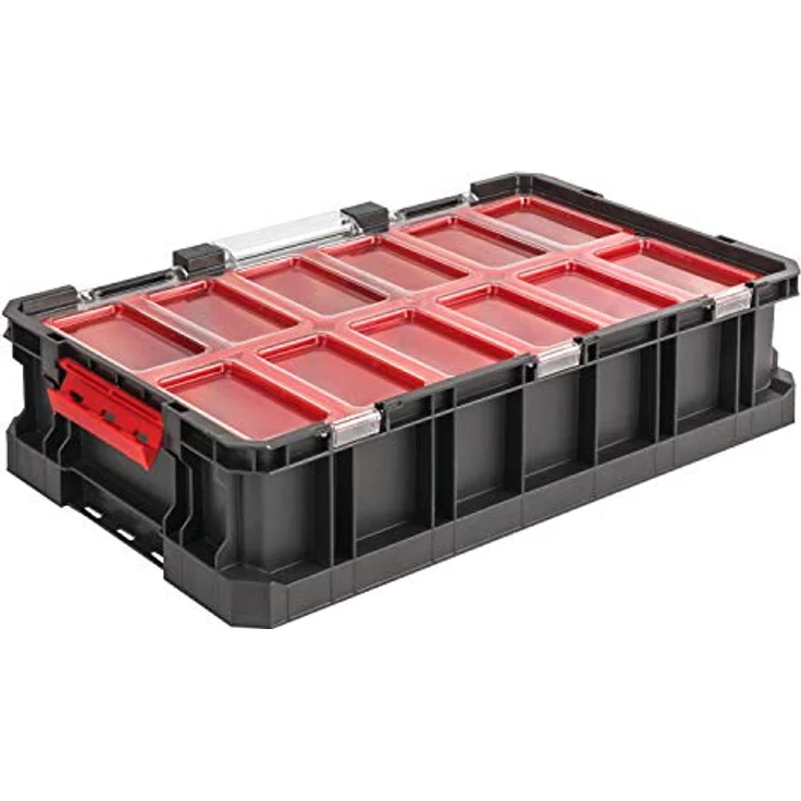 PAFEN Qbrick System TWO Organizer x2, Werkzeug Boxen mit 14,3l Fassungsvermögen, inkl. 9 Behältern, klappbarem Griff, 530 x 307 x 125mm – Bild 5