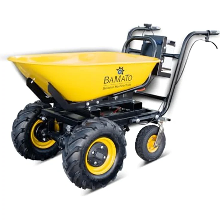 BAMATO Elektrische Schubkarre MTR-300W, 300 kg Traglast, 400W Motor, max. 6,0 km/h, Muldenvolumen 100 Liter, stufenlose Geschwindigkeit – Bild 4
