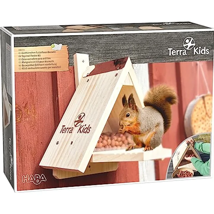 Haba Terra Kids Eichhörnchen Futterhaus-Bausatz, praktisches Futterhäuschen aus umweltfreundlichen Materialien, unisex neutral