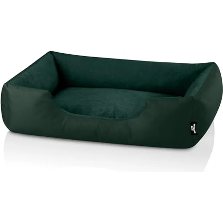 BedDog Hundebett ZARA, Hundekissen mit abziehbarem waschbaren Bezug, Hundekorb, Hundesofa, für mittel-große Hunde, XL, Cordura und Microfaser-Velours, grau – Bild 2