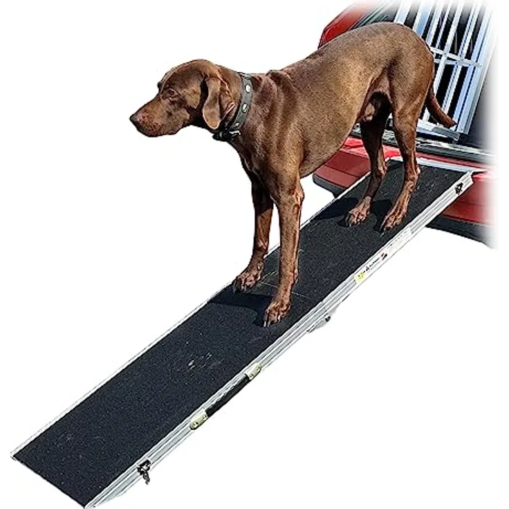 Hunderampe Hundetreppe Auto Kofferraum Treppen Rampe Einstiegshilfe für Hunde Klappbar Aluminium Auswahl Längen 213 cm Petigi