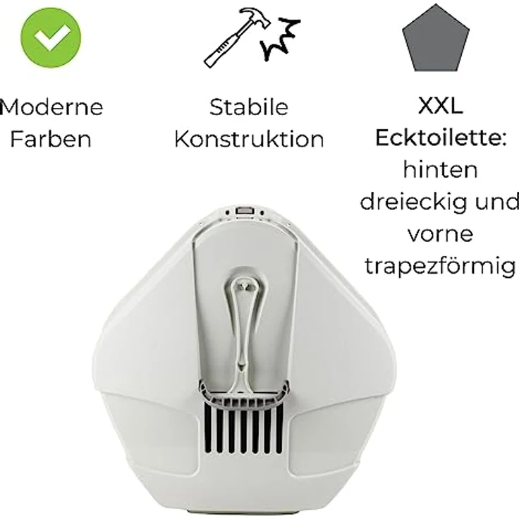 GarPet XXL Jumbo Eck Katzentoilette Katzenklo Ecke mit Deckel Große Ecktoilette Katzen Haubentoilette WC Filter Schaufel – Bild 5