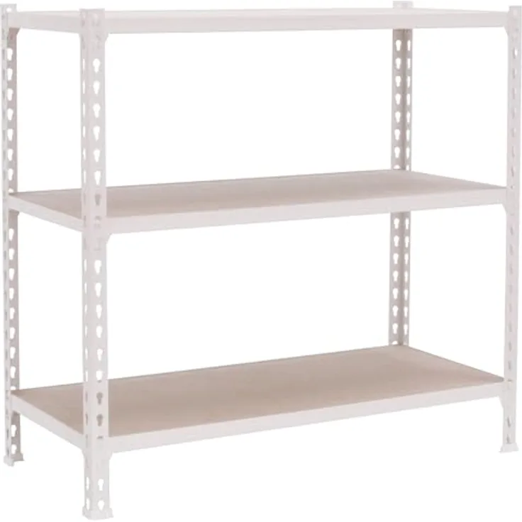 Simonrack Maderclick SuperPlus Metallregal, 3 Böden, Traglast 200 kg pro Boden, Weiß, H 100 x B 110 x T 40 cm, steckbar