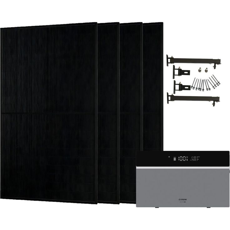 Conow CBE2000 Pro, 1820W Balkonkraftwerk mit 4 JA Solar 455W Modulen, Halterung für Flachdach, 2-12 kWh Speicher