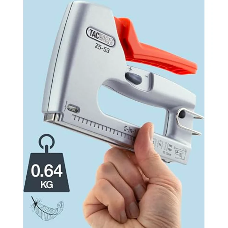 Tacwise Handtacker/-nagler Z-CT Heavy Duty, vielseitig einsetzbar für Heftklammern und Nägel, silber/orange – Bild 4