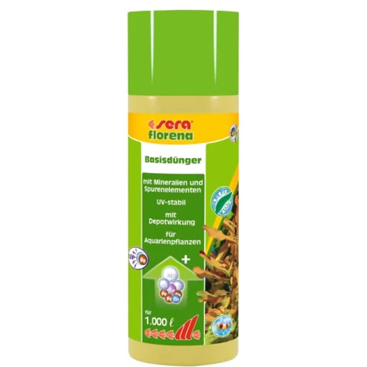 sera florena 250 ml flüssiger Basisdünger für prächtige Wasserpflanzen im Aquarium, mit Mineralien und Spurenelementen, UV-stabil, Dünger für Aquarienpflanzen – Bild 1