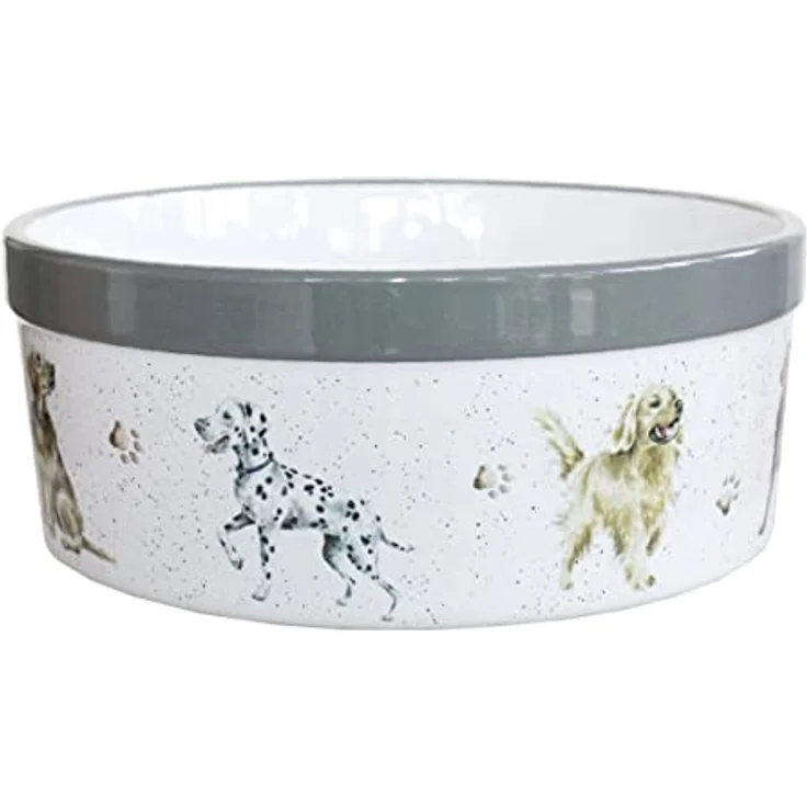 Wrendale Designs Steingut Hundenapf ca. 20,5cm D 1800ml Royal Worcester Schüssel mit Rasse-Hunde Portraits von der britischen Künstlerin Hannah Dale fürs Füttern & als Geschenk – Bild 2