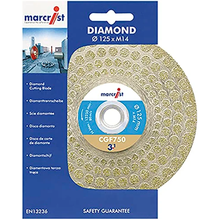 Marcrist Diamant Trenn-Schleifscheibe CGF750, 125 mm 3in1 für Fliesen, Granit, Marmor und Schiefer, M14 Flansch – Bild 5