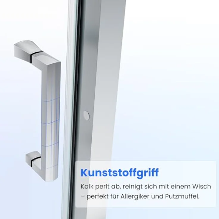 Duschkabine Duschabtrennung Eckeinstieg mit Schiebetür ESG Klarglas 76x100x185cm – Bild 7
