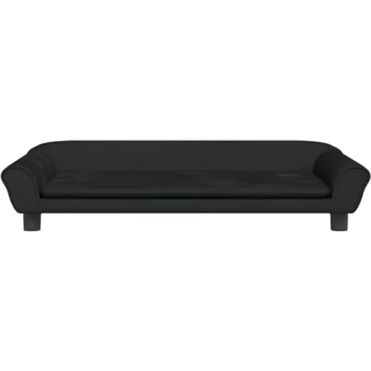 vidaXL Hundebett Schwarz 100x50x21 cm Samt – Bild 3