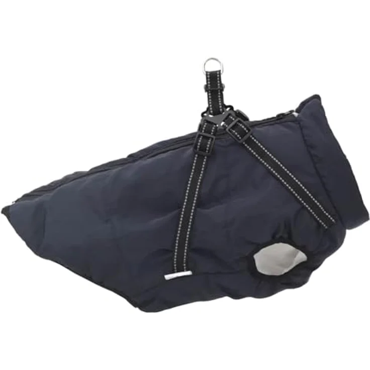 vidaXL Hundemantel Hundemantel mit Geschirr Wasserdicht Marineblau 5XL, verstellbares Geschirr, wasserdicht, mit Reflexstreifen – Bild 4