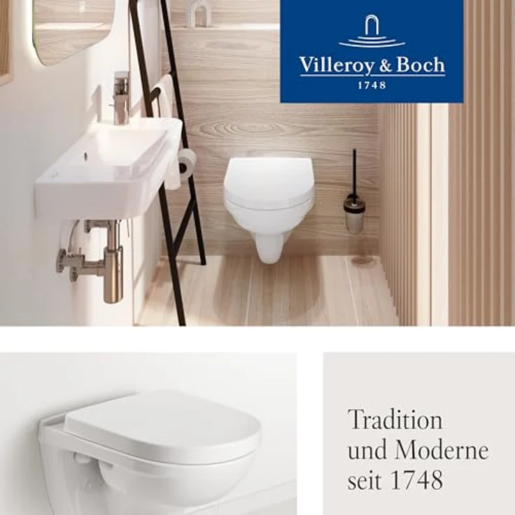 Villeroy & Boch O.novo WC-Sitz, Duroplast, 423 x 368 x 51 mm, Weiß Alpin – Bild 8
