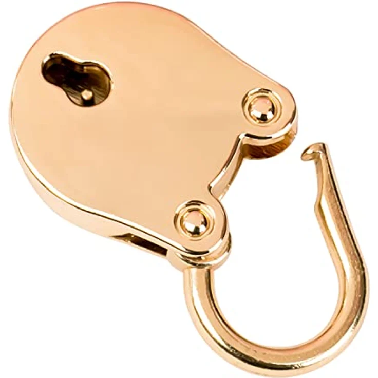 HMF Mini Deko Vorhängeschloss mit Schlüssel | 3,8 x 2,5 x 1 cm | Gold – Bild 5