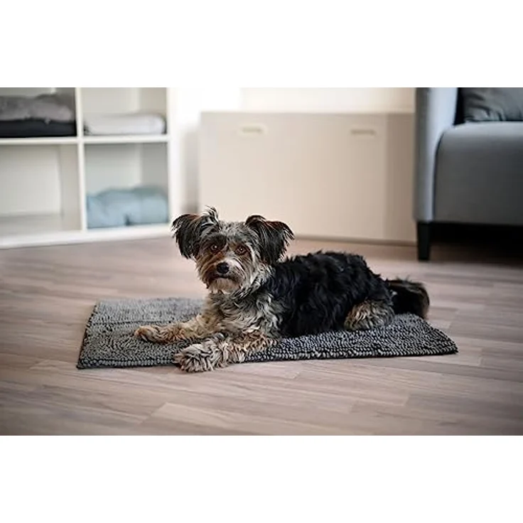 Kerbl Hundematte Schmutzfangmatte SuperBed, 100 cm x 65 cm, saugstark und schnell trocknend, Blau – Bild 3