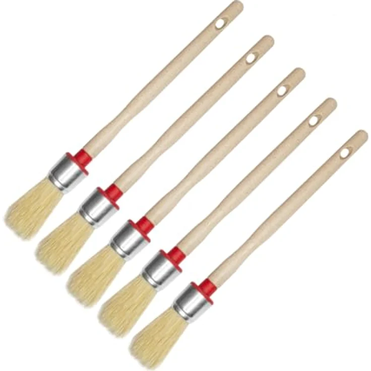woplus 5X Rundpinsel Ø20 mm, hochwertige Synthetik / Naturborsten, ergonomischer Griff, vielseitig einsetzbar – Bild 1