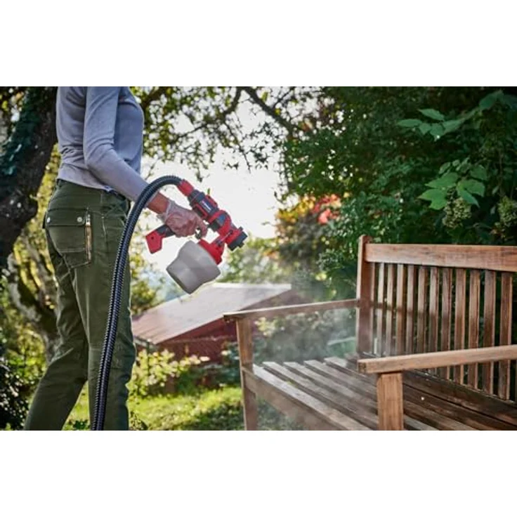 Einhell Akku-Farbsprühsystem TE-SY 18/90 Li-Solo, 18 V, 1000 ml/min Förderleistung, 1200 ml Behälter, regulierbare Luft-/Farbmenge, inkl. Zubehör, ohne Akku – Bild 4