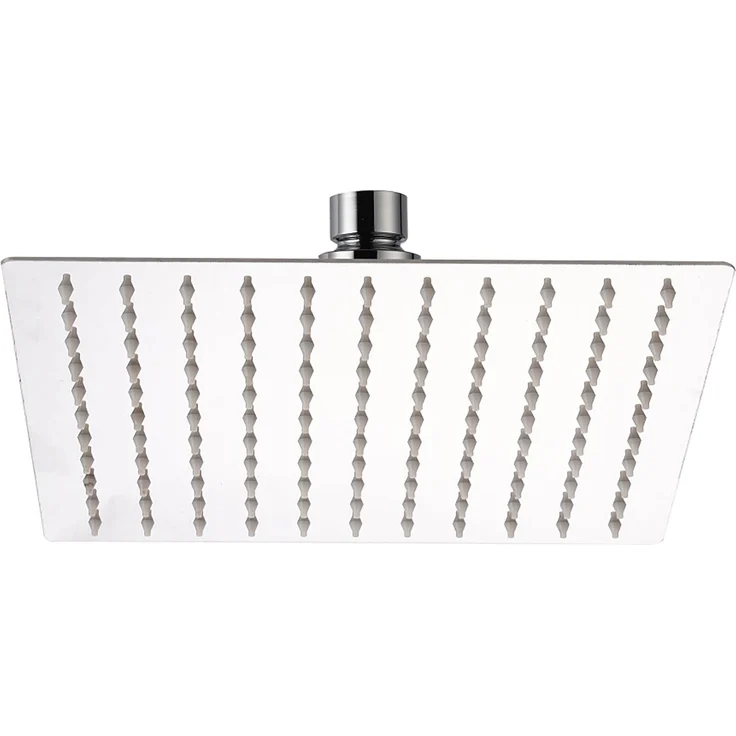 Aurlane Kopfbrause Edelstahl quadratisch 20 cm, Duscharmatur mit Antikalknoppen und einfacher Montage, silber