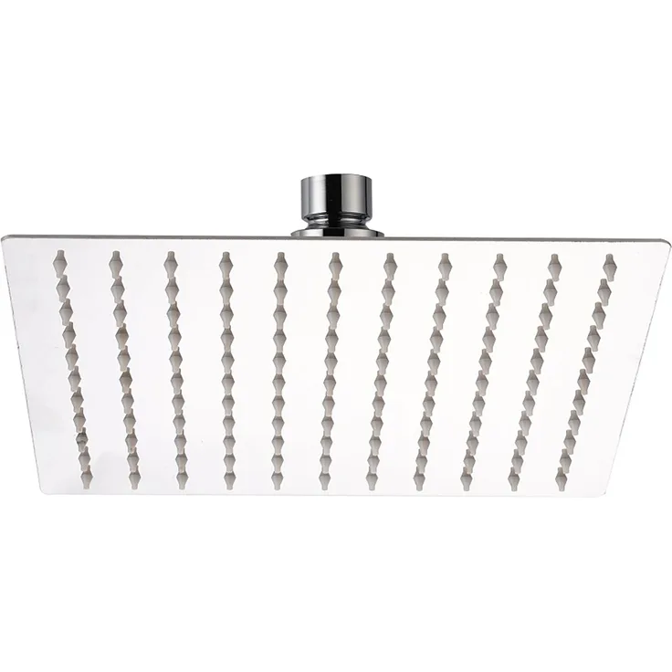 Aurlane Kopfbrause Edelstahl quadratisch 20 cm, Duscharmatur mit Antikalknoppen und einfacher Montage, silber