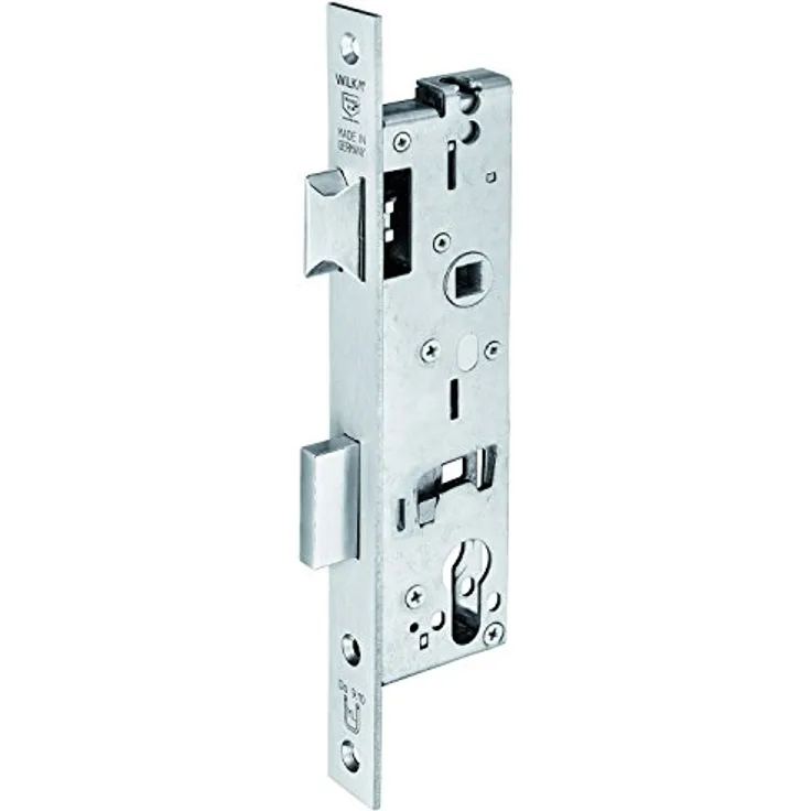 WILKA Rohrrahmenschloss 638N Flachstulp mit Falle und Riegel, DM 40 mm, Edelstahl