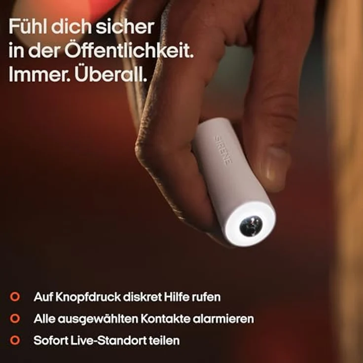 SIRÈNE OOONO SIRÈNE - Intelligenter Taschenalarm mit App Live-Standort, kompaktes Design für Frauen, Männer & Kinder, lauter Alarm auf Knopfdruck – Bild 2