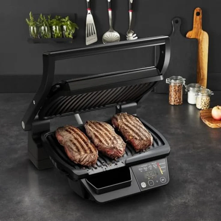 Tefal Elektrogrill Tefal OPTIGRILL »GC7P08«, 2000 W, automatische Anpassung der Grilltemperatur, Lichtindikator für Garzustand, 3 Grillprogramme, schwarz – Bild 4