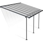 CANOPIA Terrassenüberdachung Alu Sierra 3X4.25 mit Polycarbonat Hohlkammerplatten Pergola 434 x 295 cm in Grau - Selbstmontage, verstellbar, unverwüstliche Paneele