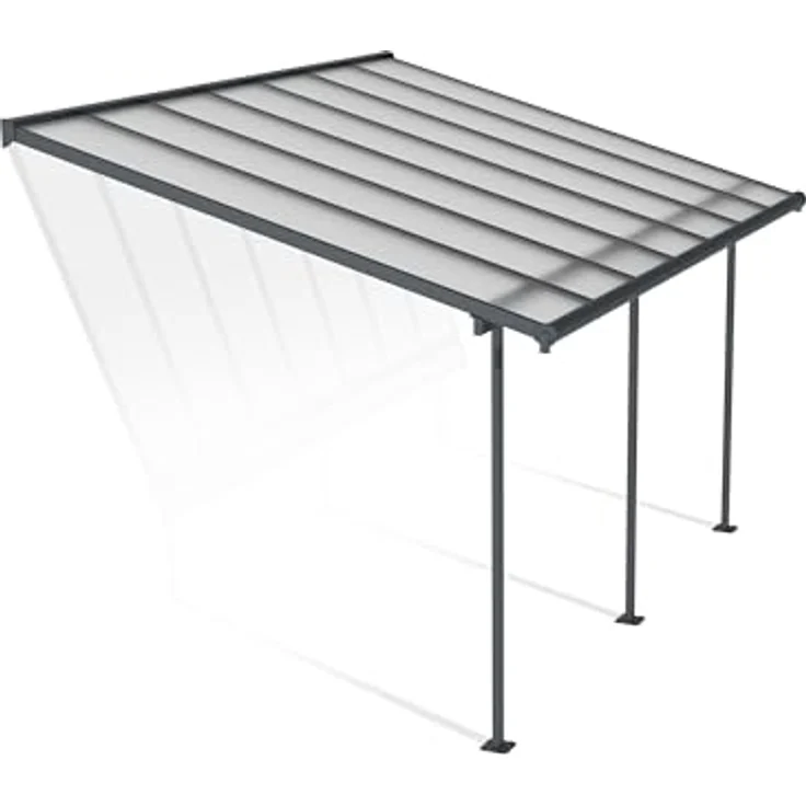 CANOPIA Terrassenüberdachung Alu Sierra 3X4.25 mit Polycarbonat Hohlkammerplatten Pergola 434 x 295 cm in Grau - Selbstmontage, verstellbar, unverwüstliche Paneele – Bild 1