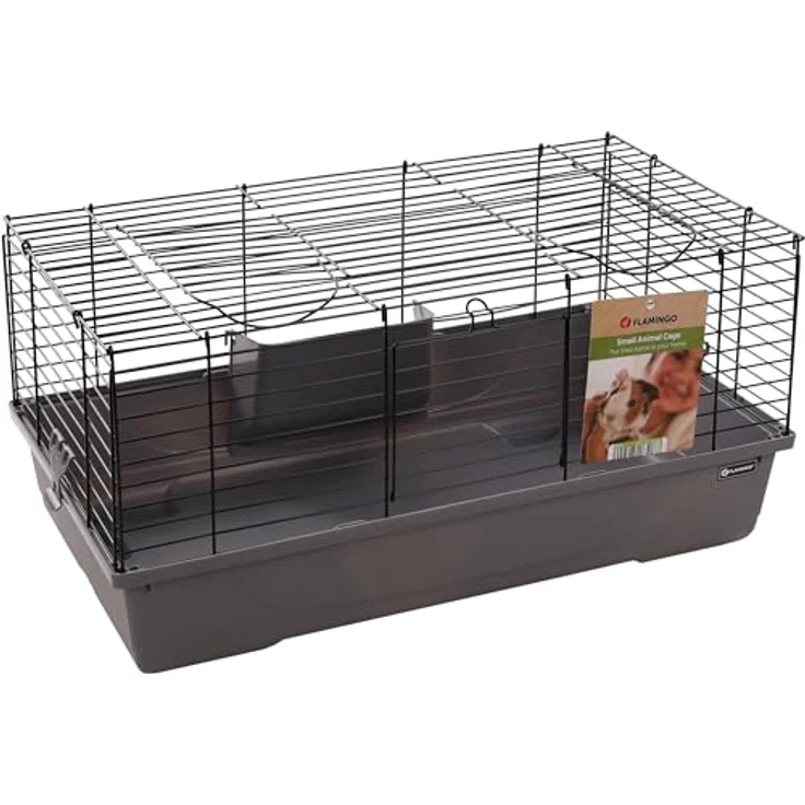 Flamingo MEERSCHWEINCHEN- UND ZWERGKANINCHENKÄFIG MOBI S GRAU 75x47x40CM aus Metall und Kunststoff – Bild 5