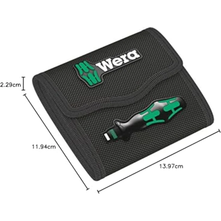 Wera Falttasche für Kraftform Kompakt Sätze, leer, robust mit Klettverschluss, 140 x 119 mm, Platz für 16 Bits, geeignet für Wera 2go System – Bild 4