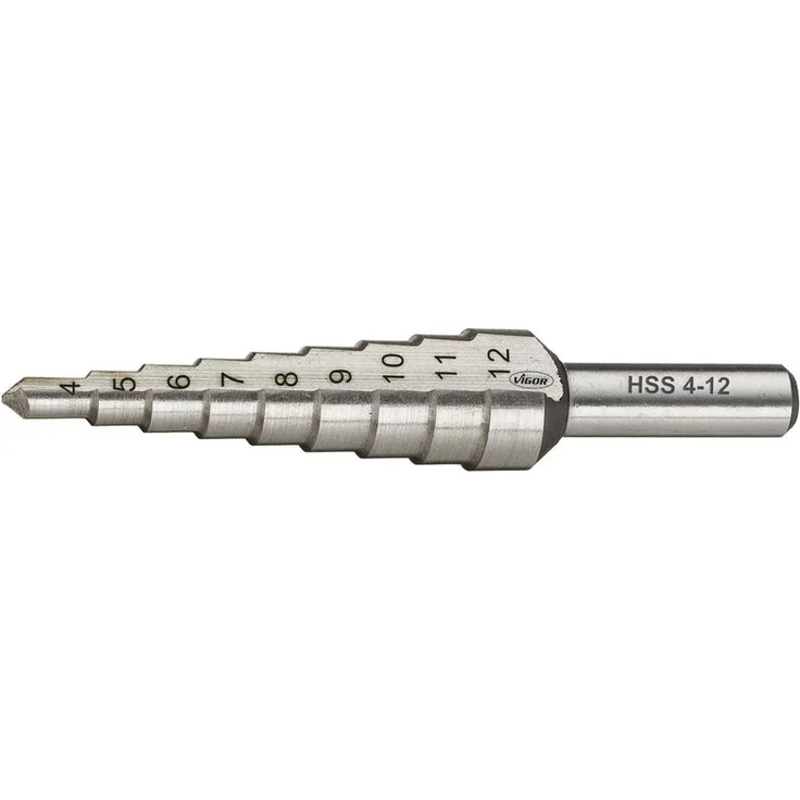 Vigor V2394 HSS Stufenbohrer 4 - 12mm, Gesamtlänge 65mm, Zylinderschaft, 1 Stück – Bild 1