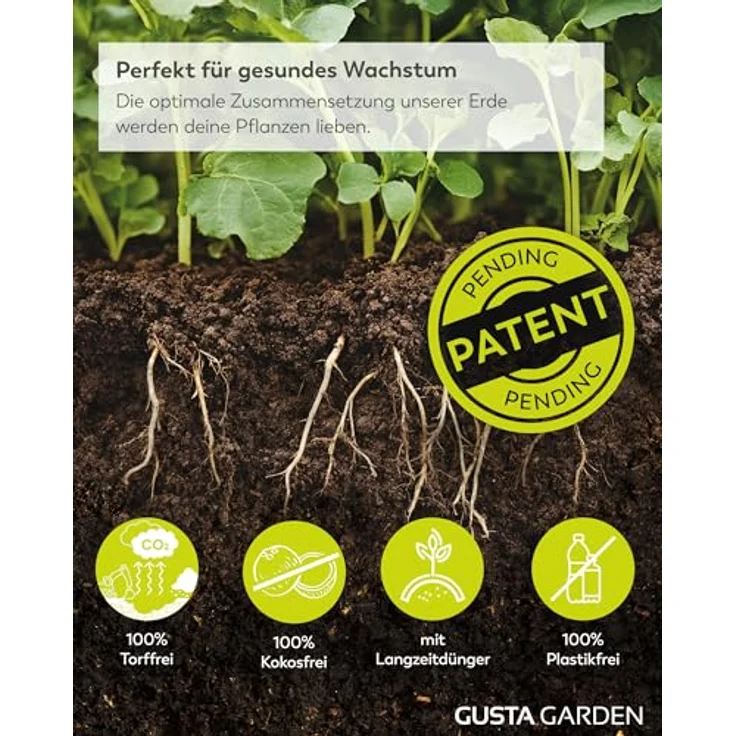 GUSTA GARDEN Urban Gardening Gemüseerde und Tomatenerde, pelletierte Quellerde mit Langzeitdünger, torffrei & kokosfrei, plastikfreie Verpackung, 40L – Bild 4