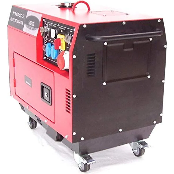 Apex Diesel Stromerzeuger 5800 Generator 06263 schallisoliert 400V leise schallgedämm, 8,5 PS Dieselmotor, Elektrostart, 230 V / 400 V, 16 Liter Tank, 96 dB (A) - blau – Bild 3