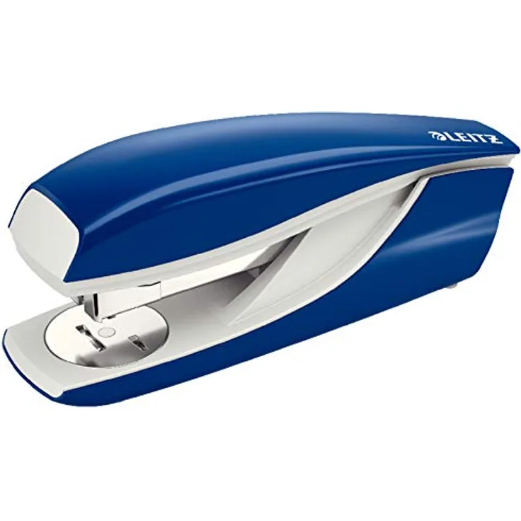 Leitz Büroheftgerät aus Metall, Für 40 Blatt, Inkl. Heftklammern, Ergonomisches Design, Blau, NeXXt-Serie, 55220035