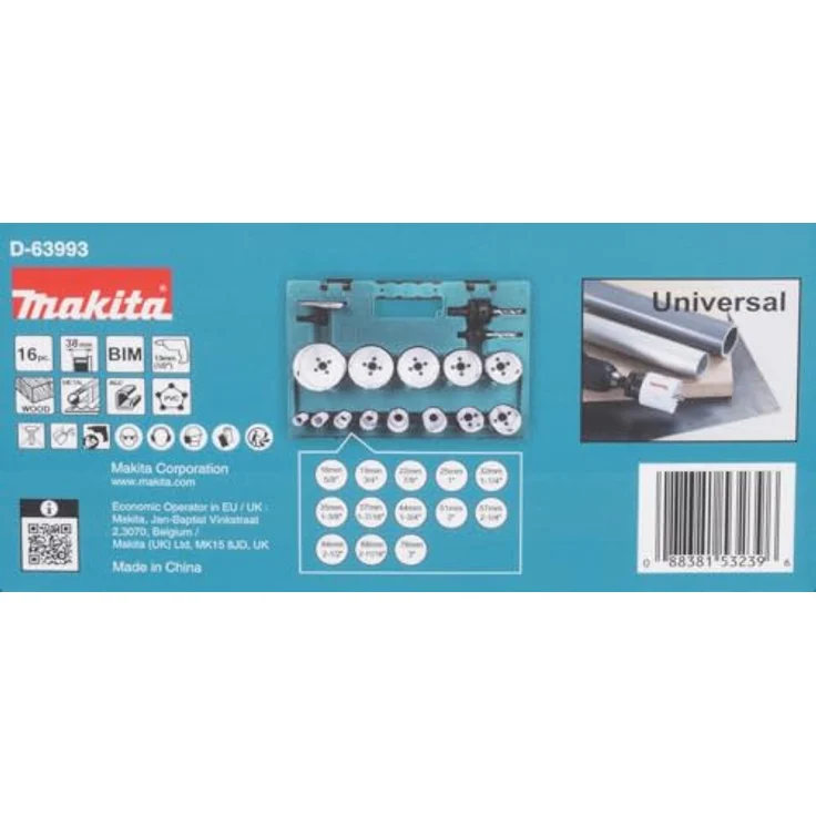 Makita D-63993 Bi-Metall Lochsägen-Set 16tlg 40 mm Länge Zentrierbohrer – Bild 6
